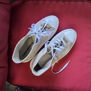 Converse Beige High-Top Platform  Sneakers